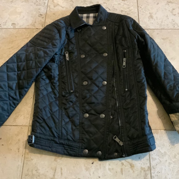 Burberry Girls Black Quilted Coat